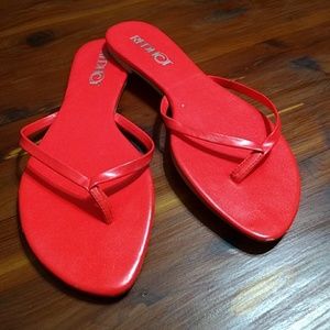 Neon orange sandals